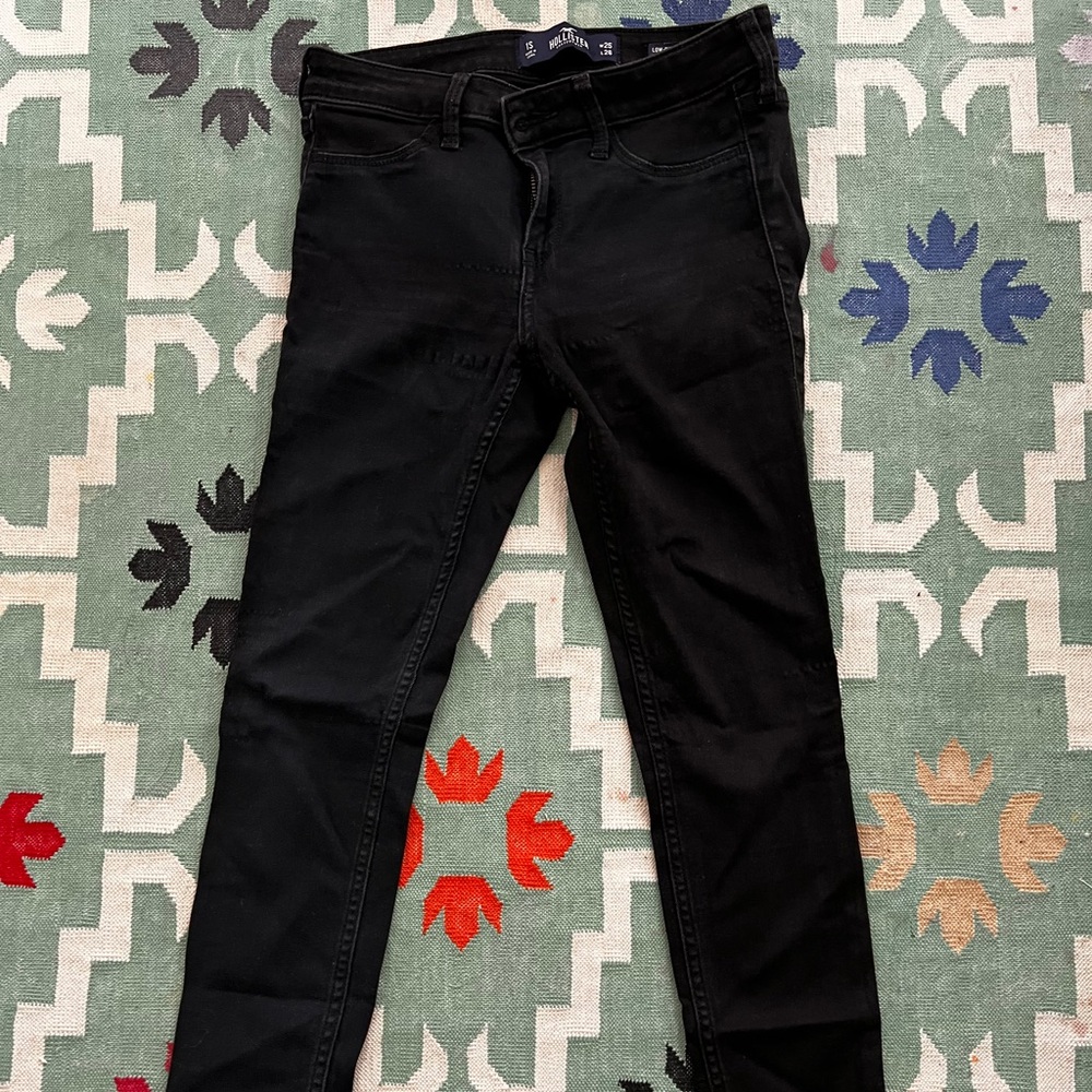 Low rise black skinny denim